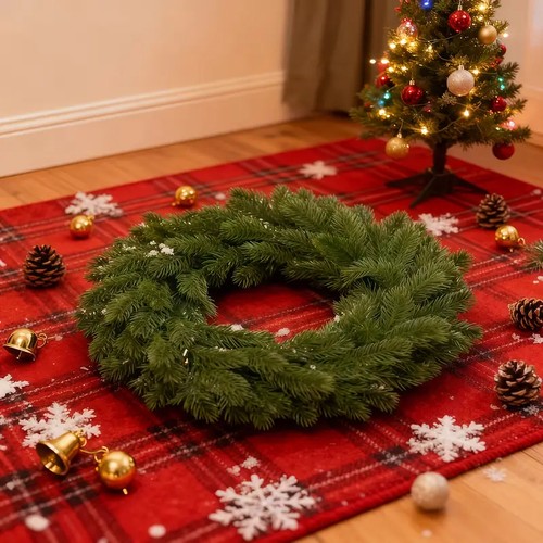 Christmas wreath plain green - christmas,