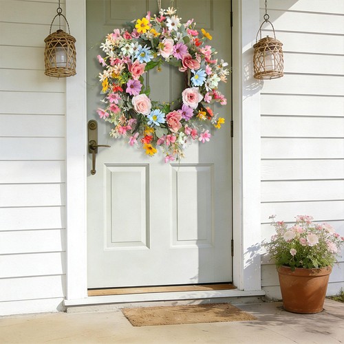 Daisy wreath garland - wreath, front