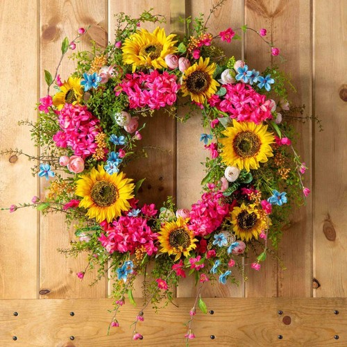 Sunflower wreath front door - sunflower,