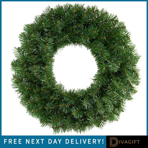 Christmas wreath plain green - plain,