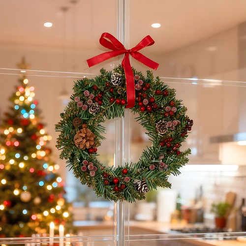 32cm merry christmas wreath - merry,