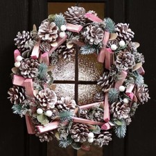 Pink Winter Wreath Decor