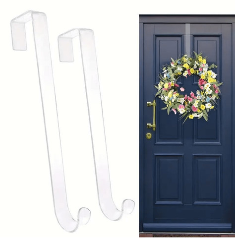 Transparent wreath hanger - transparent, door